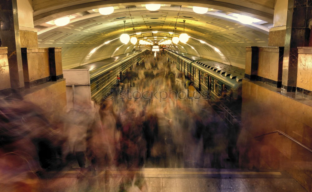 Similar – Image, Stock Photo Crowd in the Tiergarten Tunnel