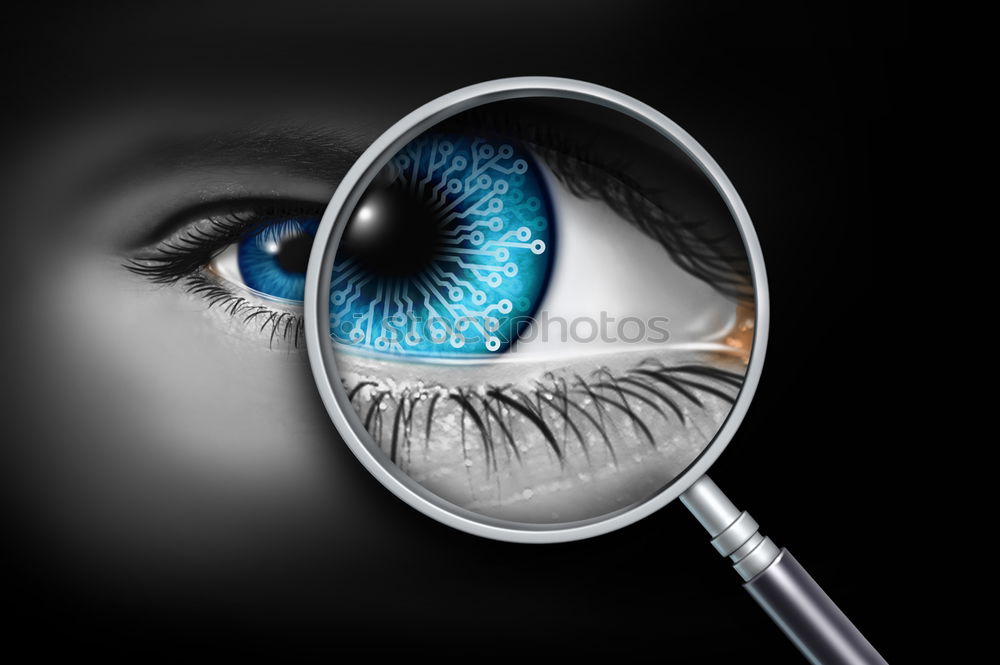 Similar – Image, Stock Photo portrait of woman with magnifying glass and many eyes