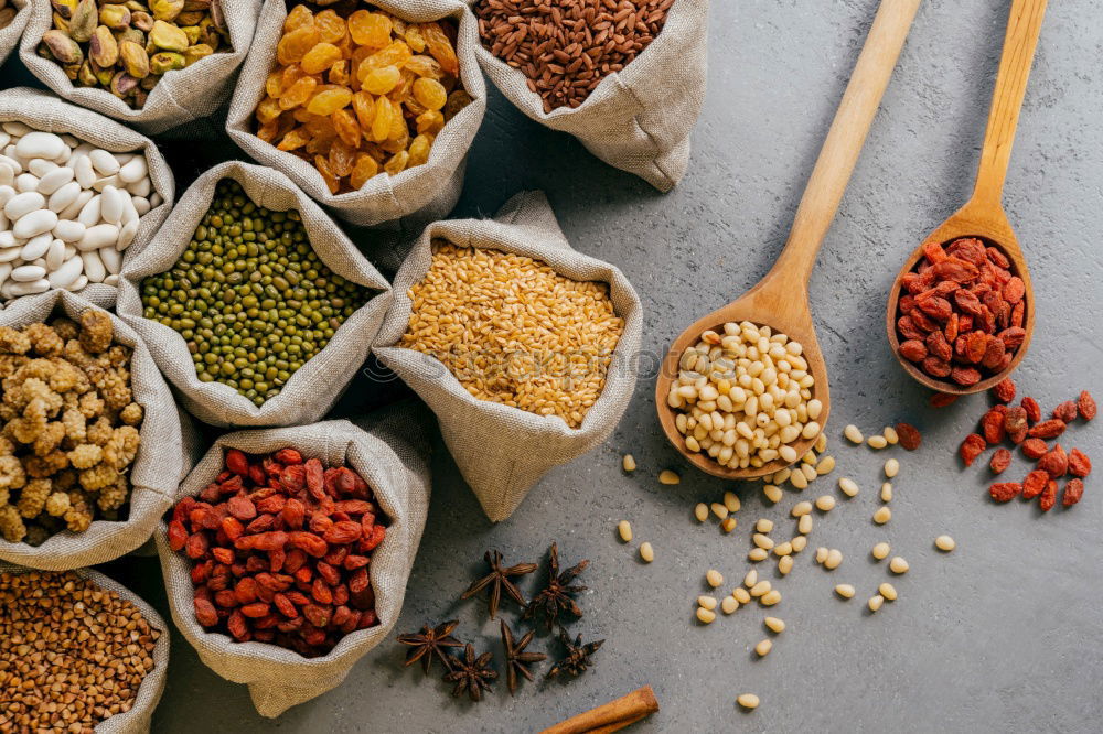 Similar – Image, Stock Photo Chickpeas and various healthy salad ingredients
