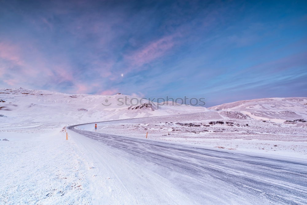 Similar – Road in beautiful winter mountains