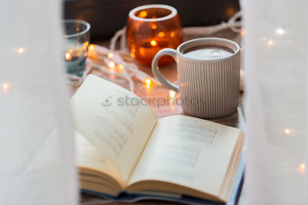 Similar – Image, Stock Photo cozy autumn morning at home. Hot cocoa with marshmallows