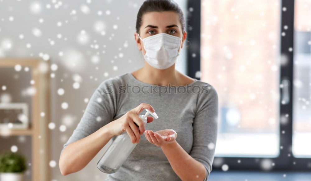 Similar – Image, Stock Photo Nurse with mouth guard examines laboratory sample