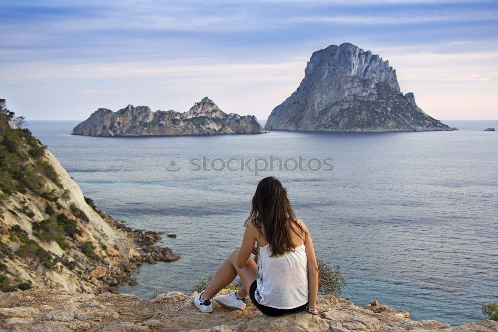 Image, Stock Photo Diver in wet suit standing on beach