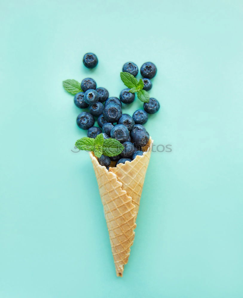 Similar – Image, Stock Photo Waffles, brownie and smoothie with red berries.