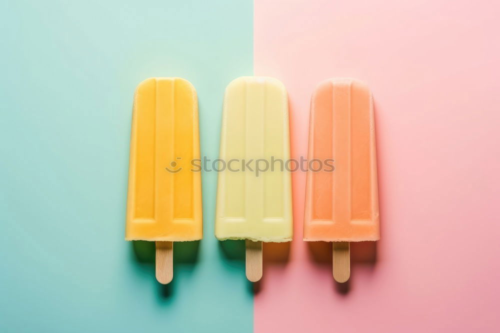 Image, Stock Photo Lemon and strawberry popsicle