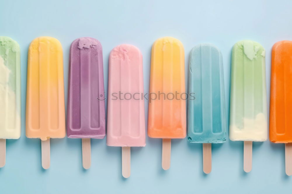 Similar – Image, Stock Photo Lemon and strawberry popsicle