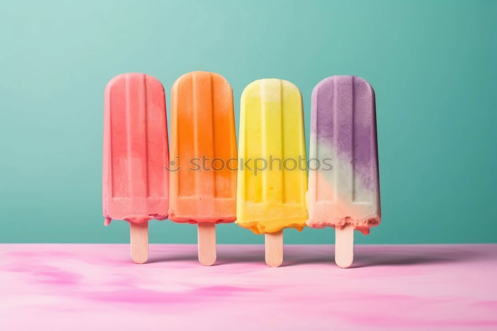 Similar – Image, Stock Photo Lemon and strawberry popsicle