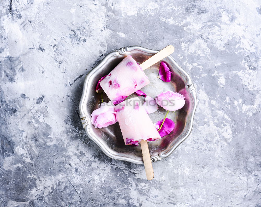 Similar – Blackberry Ombre ice cream on a stick