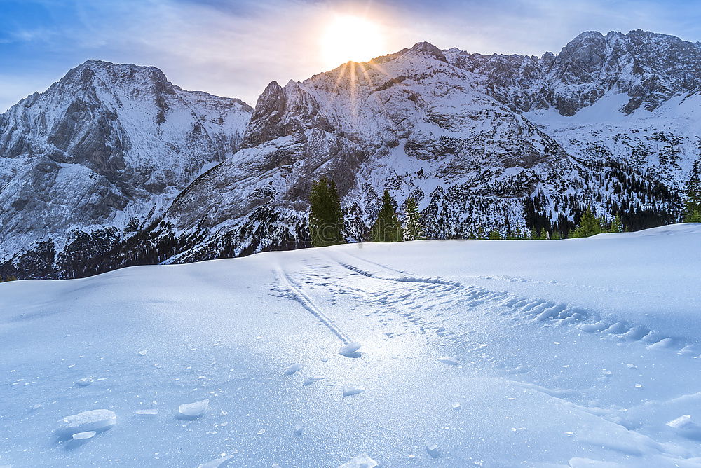 Similar – Image, Stock Photo Sunny winter day in the Alps mountains