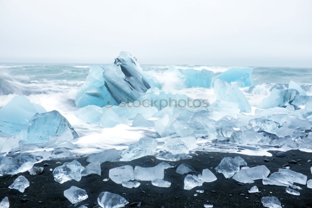 Wall of glacier in sea