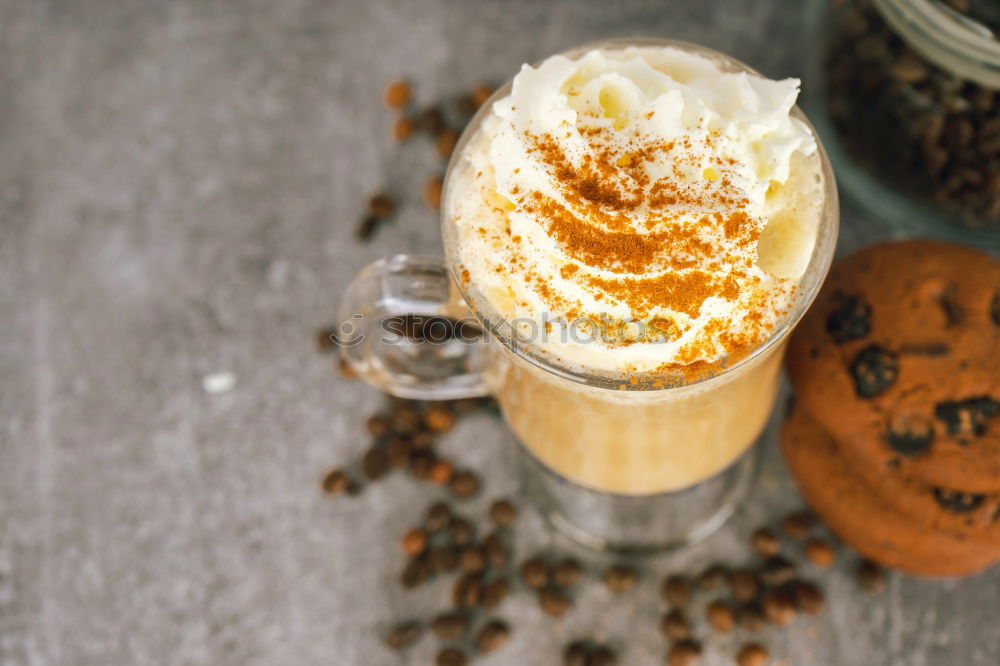 Image, Stock Photo Pumpkin spice coffee with whipped cream