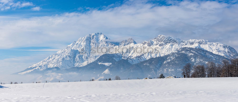 Similar – Image, Stock Photo Mountain village and snowy Alps