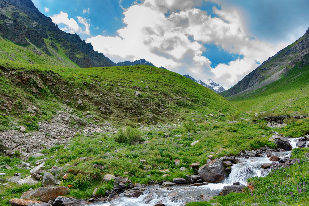 Image, Stock Photo River in the Andes in Peru