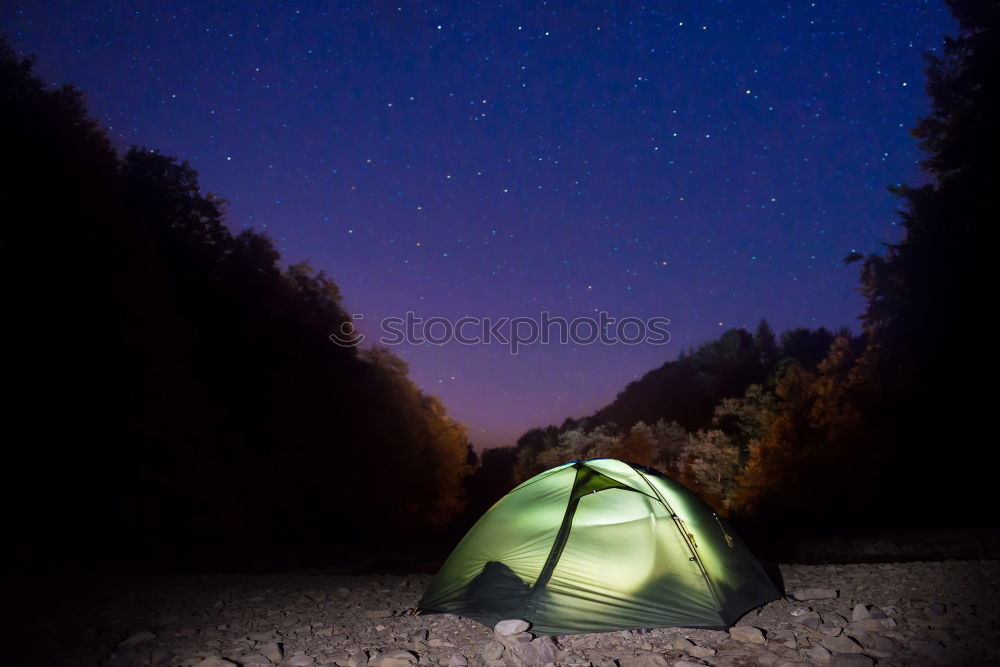 Similar – Image, Stock Photo Evening lit tent in camping