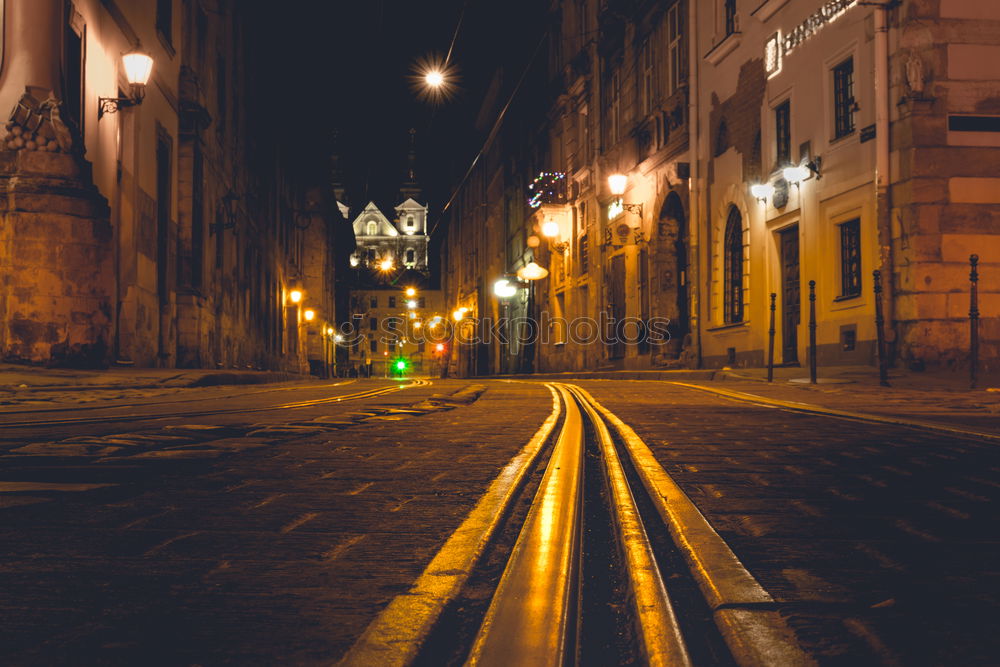 Similar – Street in Budapest at night using time exposure