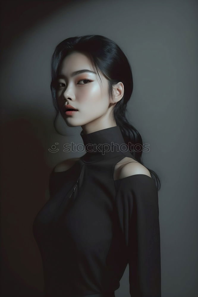 Similar – Pretty Asian woman in black clothes