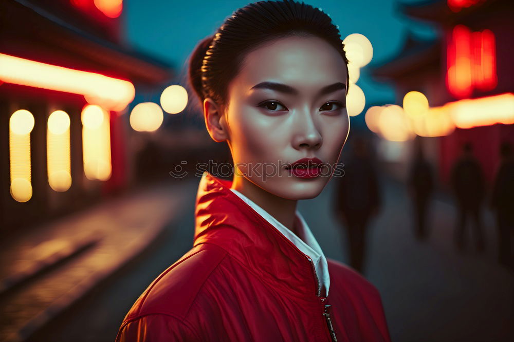 Similar – Beautiful Chinese woman with a red umbrella