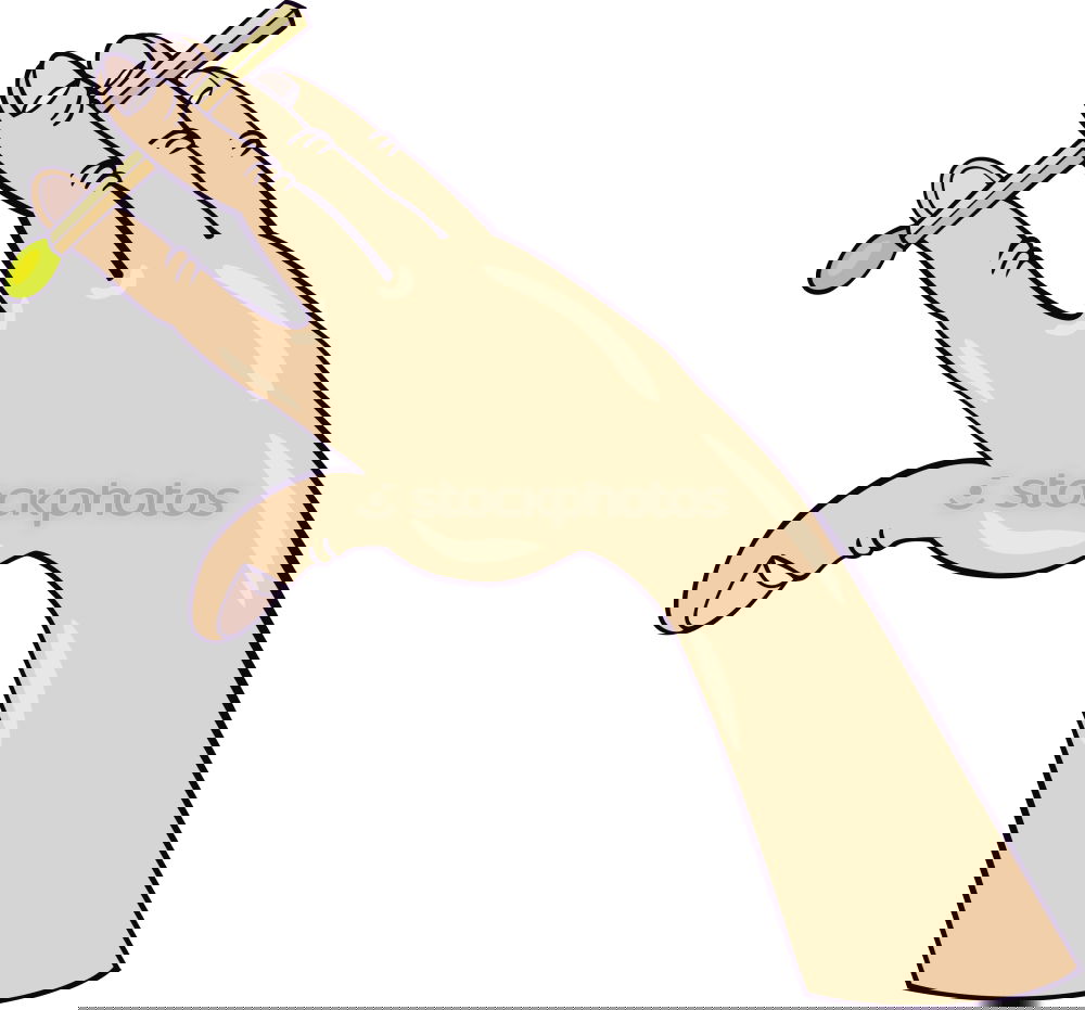 Similar – Image, Stock Photo Forearm and hand with pencil against a yellow background