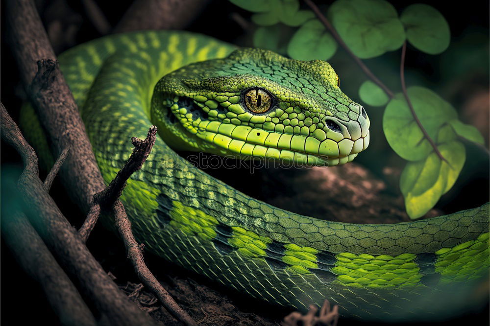 Similar – Close up portrait of beautiful Green tree python