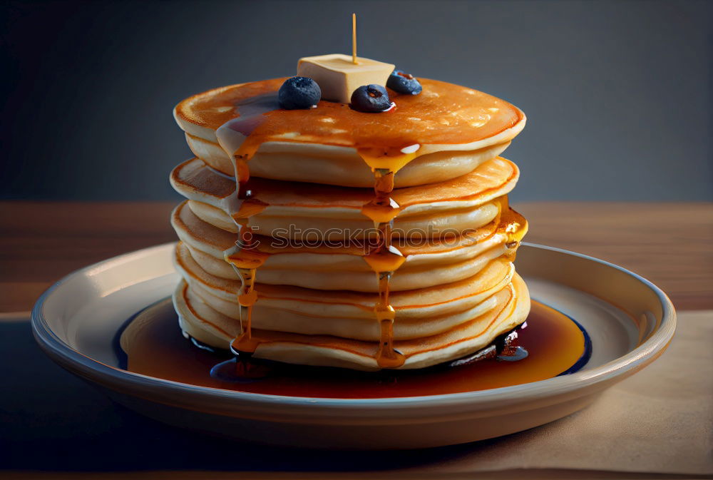 Fresh pancake with blueberries