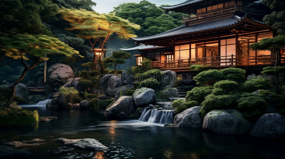 Similar – Image, Stock Photo Oriental garden with wonderful architecture