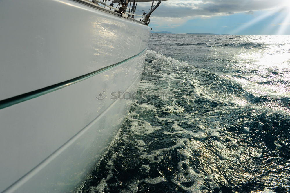 Similar – Draufsicht auf ein Segelboot