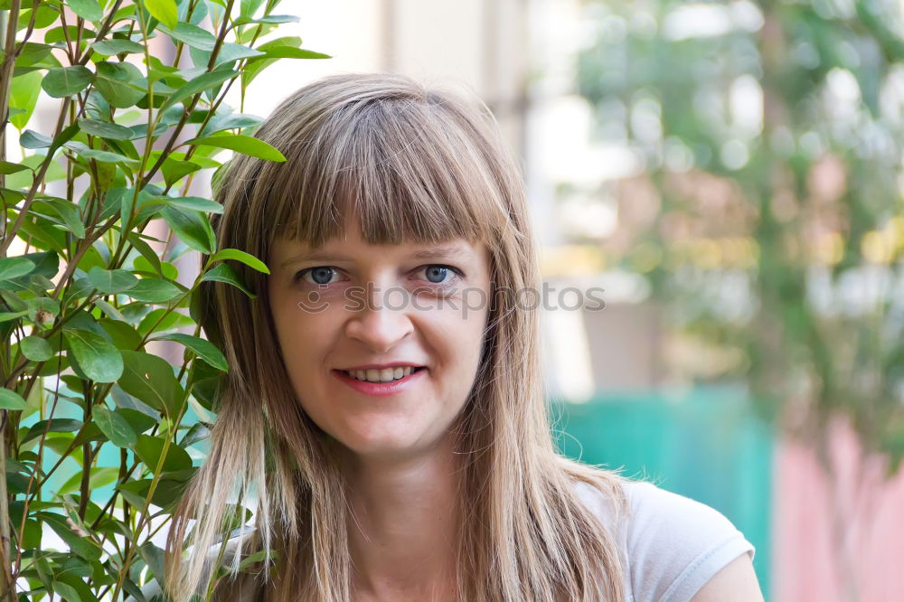 Similar – Woman with flower wreath