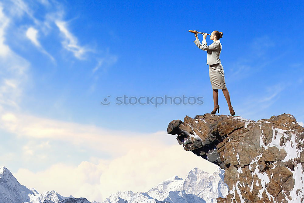 Similar – Rock climber falling upside down.