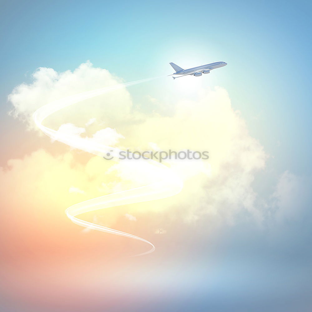 Similar – plane evening mood Gliding