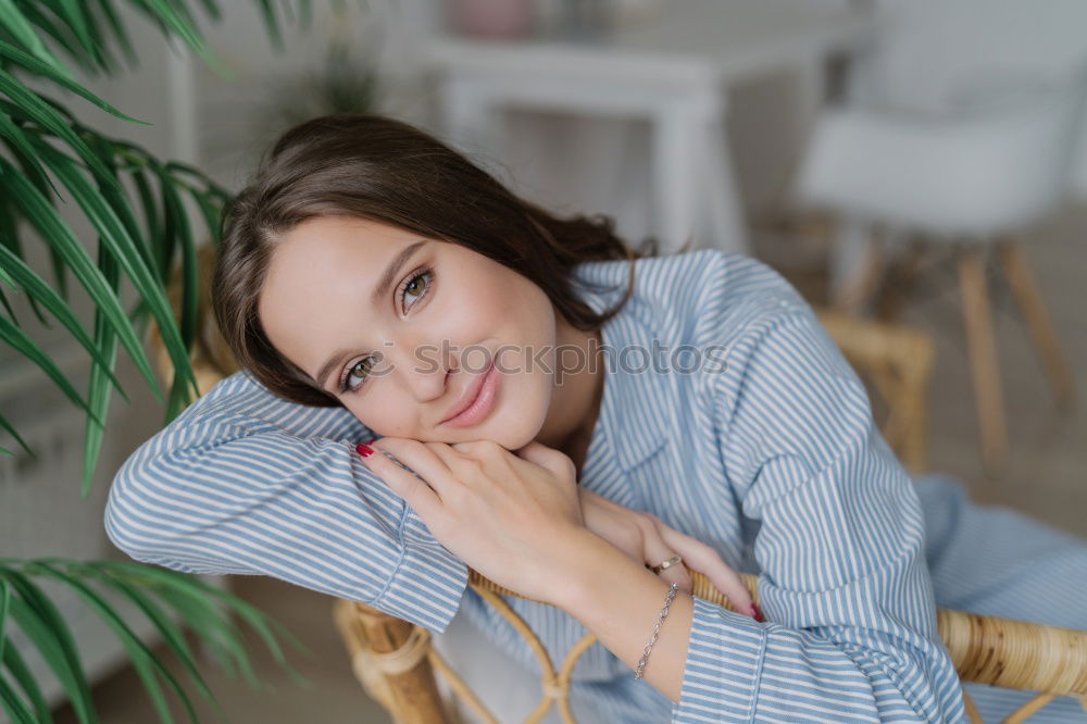 Similar – Image, Stock Photo beautiful thoughtful young women alone