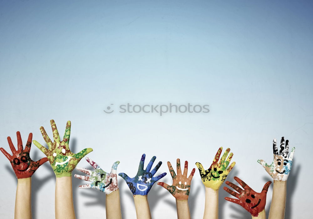 Similar – Two unidentified women wearing gloves