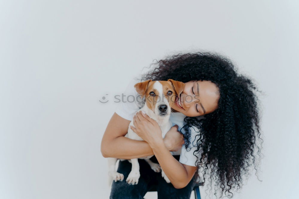 Similar – Black woman holding a cute bunny