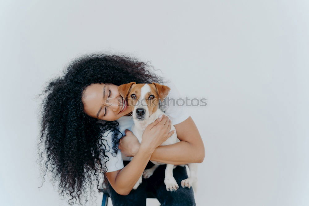 Similar – Black woman holding a cute bunny