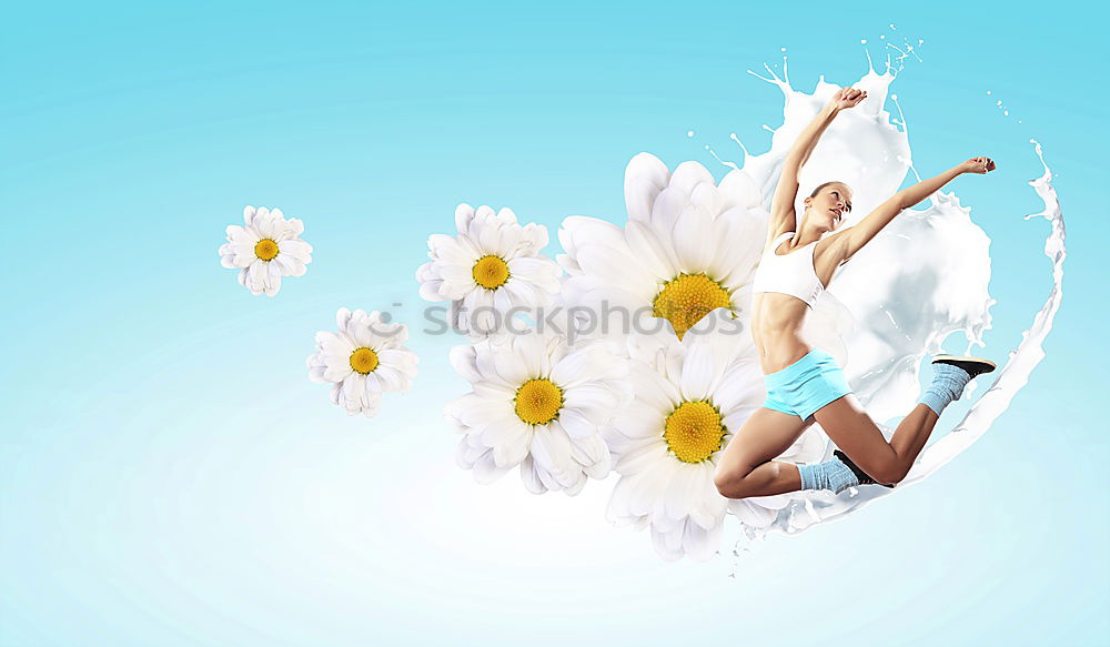 Similar – Image, Stock Photo Woman hand with bouquet of flowers over blue sky