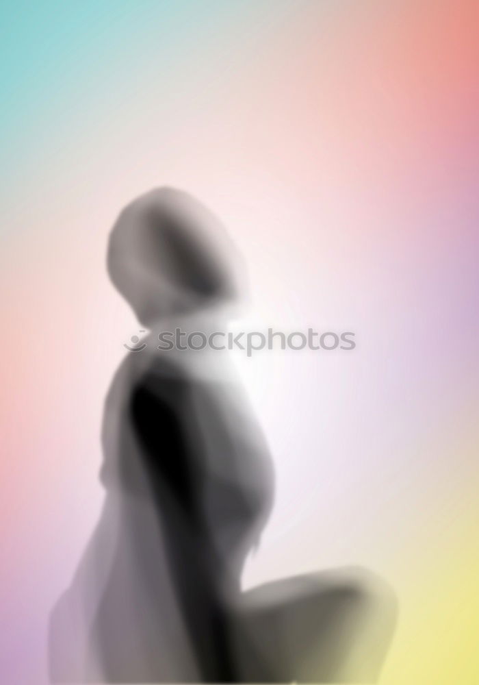 Similar – Image, Stock Photo Who am I? Portrait of confused young woman with blurred face. She is moving her head fast, so her face isn’t identifiable. Motion blur.