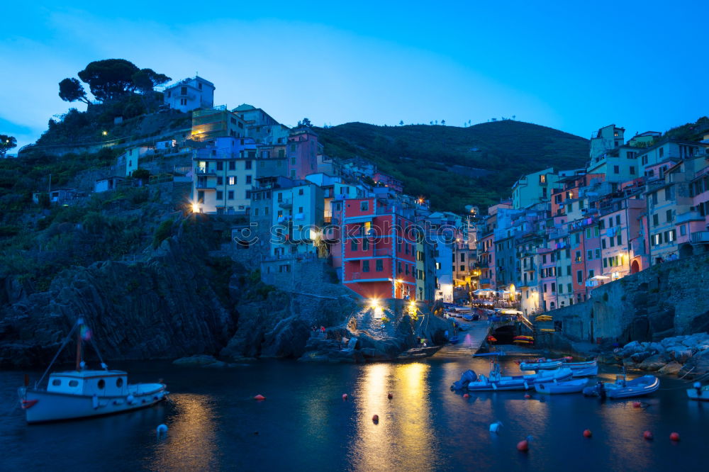 Similar – Riomaggiore at night Cinque Terre Liguria Italy