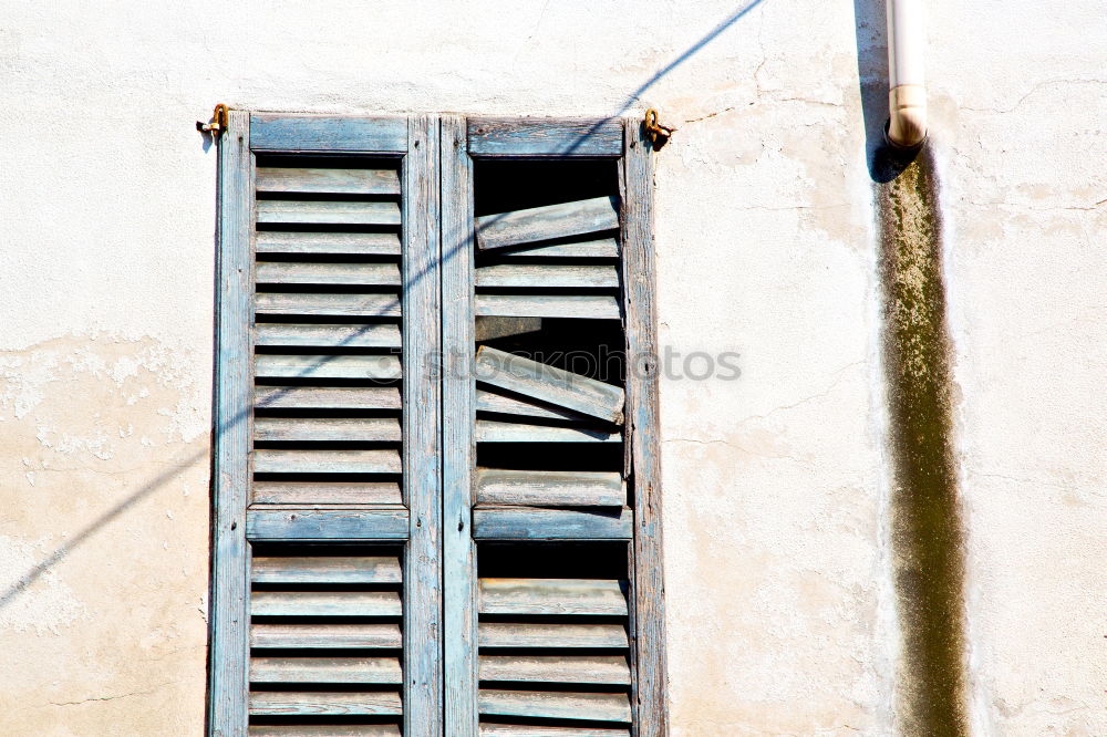 Similar – altes Bad Haus kaputt blau