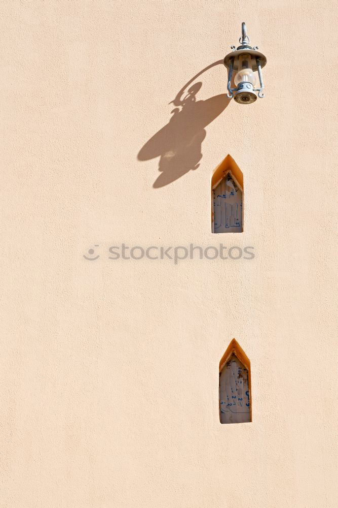 Image, Stock Photo in oman the street lamp in a old wall