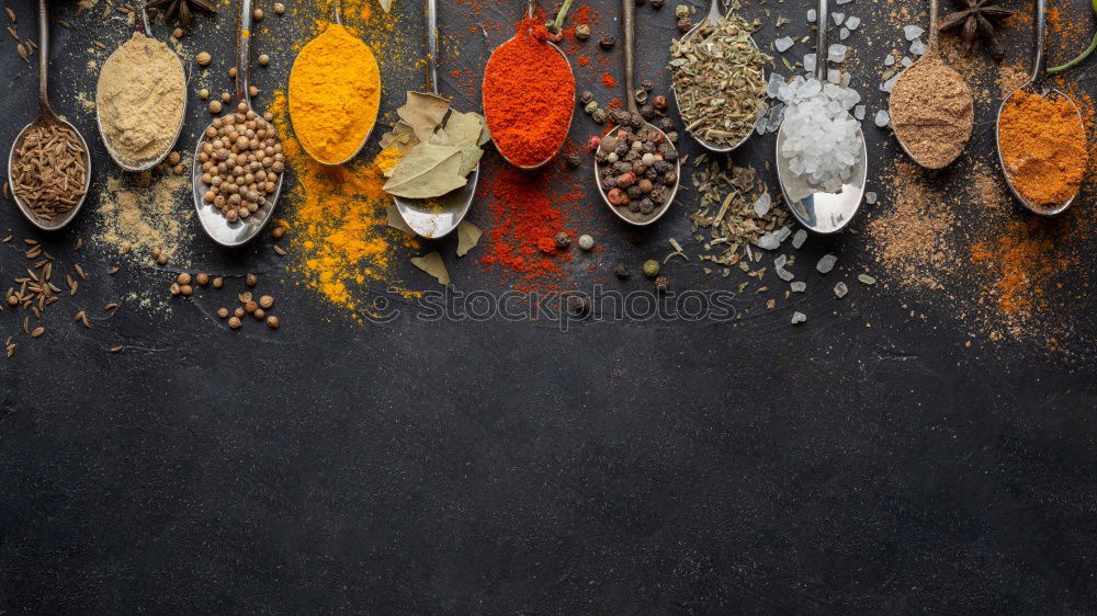 Similar – Image, Stock Photo Different spices in wooden spoons