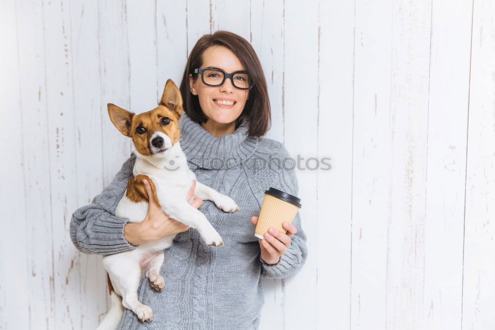 Similar – Image, Stock Photo young woman and her cute dog on bed