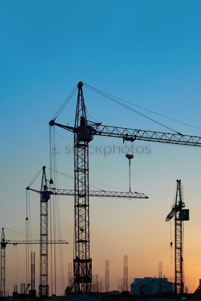 Image, Stock Photo Techtalk Crane Dusk Calm