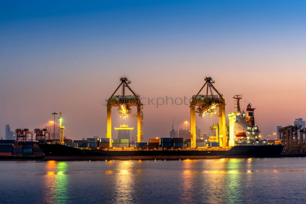 Similar – Panorama container port Hamburg and Köhlbrand bridge