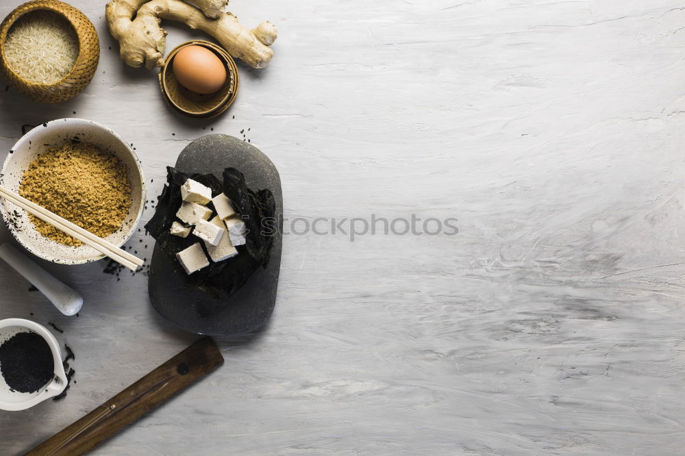 Similar – Image, Stock Photo Raw salmon fish in ice and vegetables