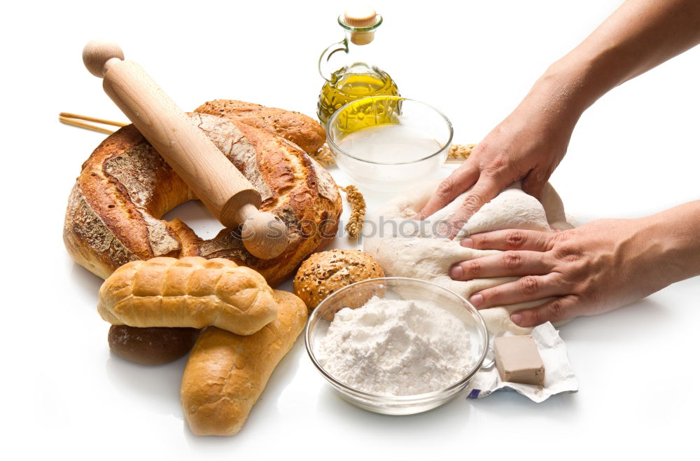 Similar – Image, Stock Photo Italian cheese burrata, olive oil and bread top view