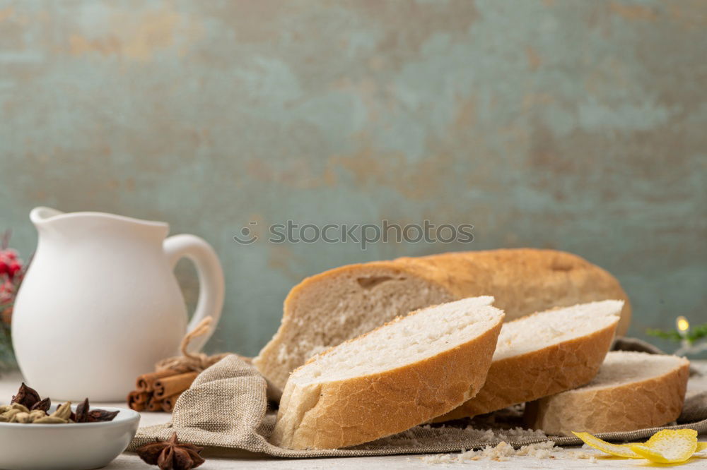 Similar – fresh bread and baked goods on wooden