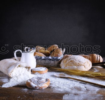 Similar – Image, Stock Photo country breakfast on rustic home kitchen with farm eggs