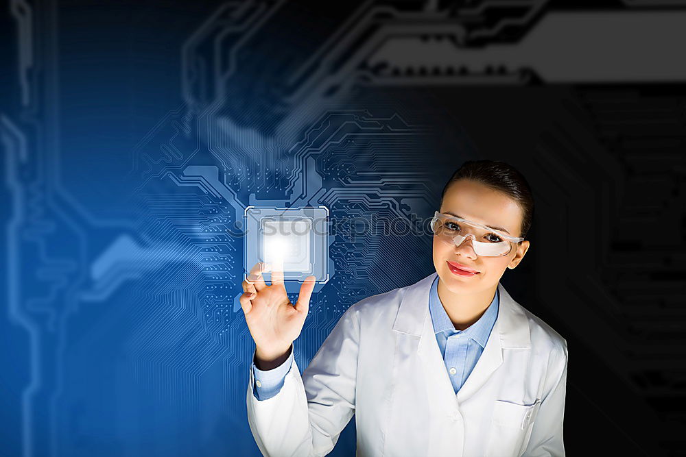 Similar – Image, Stock Photo Scientist proving revision in lab