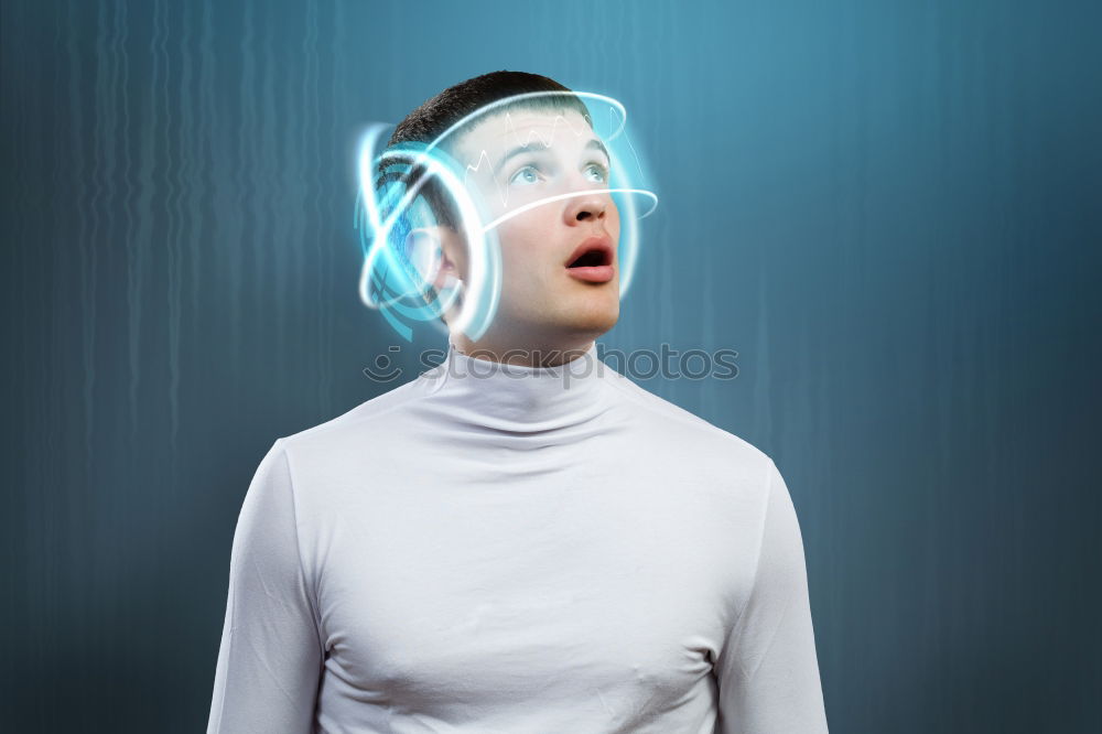 Similar – Image, Stock Photo Abstract portrait with neon lights