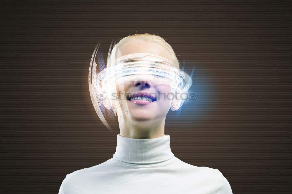 Similar – Image, Stock Photo Abstract portrait with neon lights