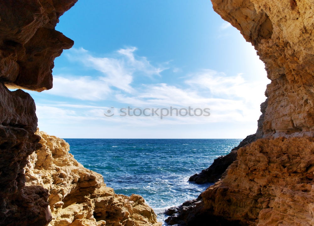 Similar – Ocean Landscape With Rocks And Cliffs At Lagos Bay Coast In Algarve, Portugal